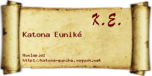 Katona Euniké névjegykártya
